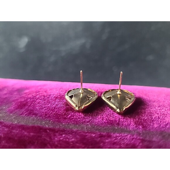 Vintage Pink Enamel Pierced Earrings - Picture 8 of 9